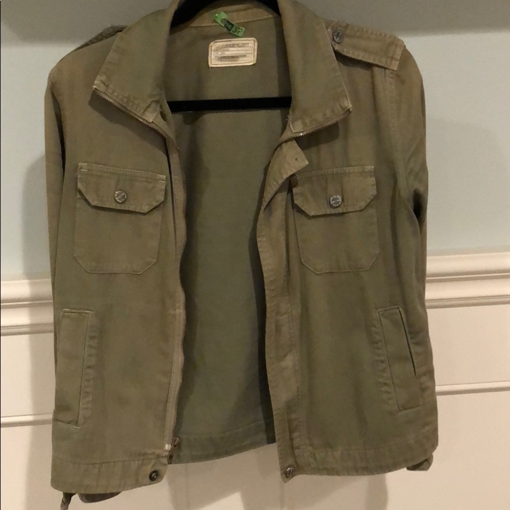 Current Elliott utility jacket army green cropped
